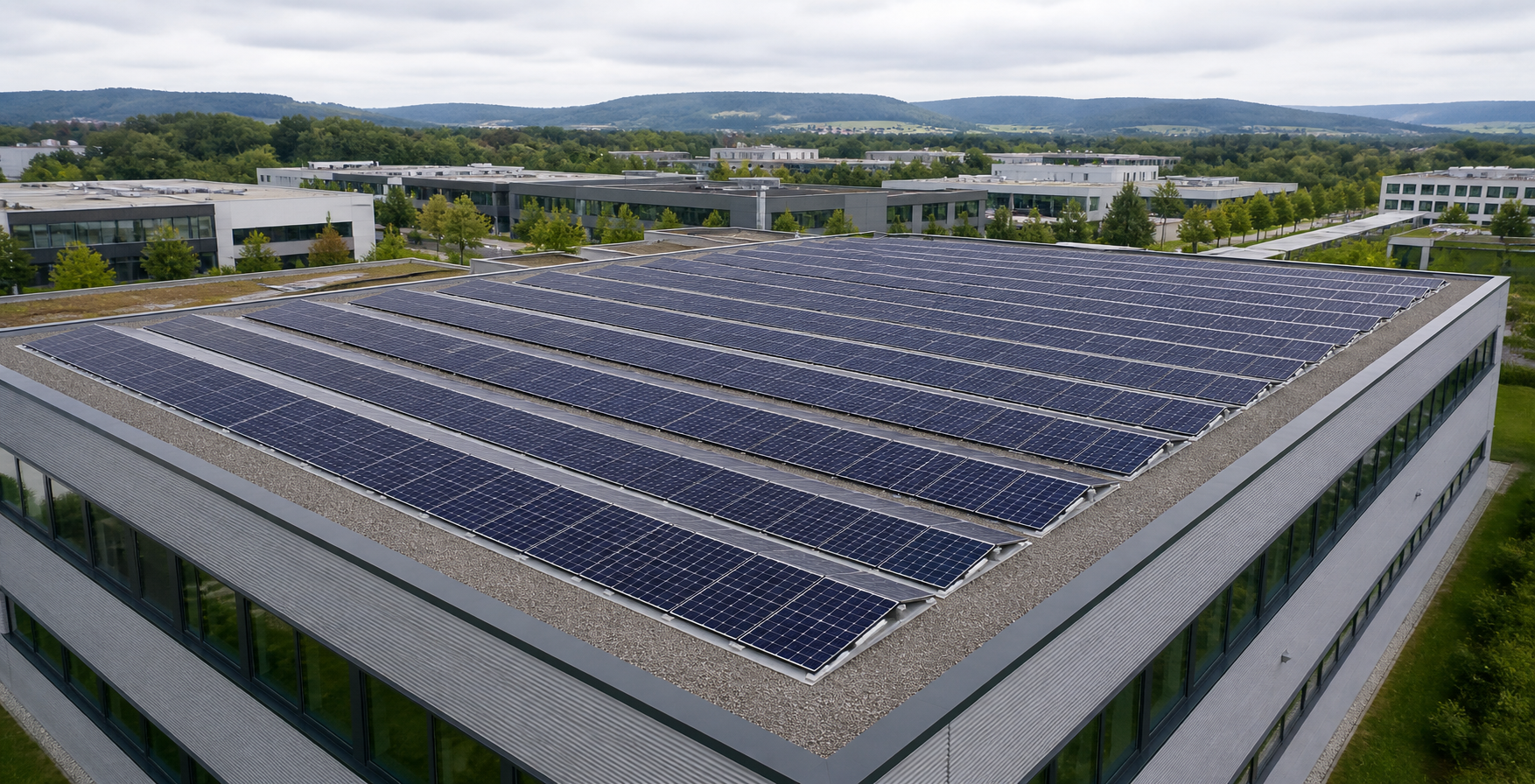 Photovoltaikanlage auf einem Gewerbedach